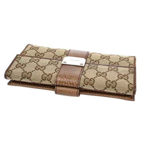 GUCCI Logo GG Pattern Long Wallet Canvas Leather Brown SHW 68EF217 - Picture 16 of 16
